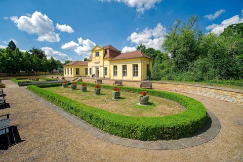 Orangery, castle park, Museum Zeitzer Schloss Moritzburg, early baroque style, Zeitz,
