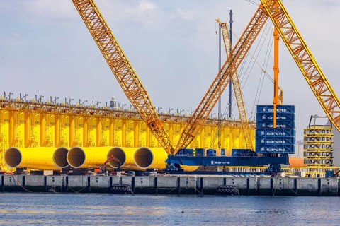 SIF Offshore Foundations, production of monopiles for offshore wind turbines. Foundations for wind