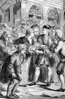Frenzied investors in the South Sea bubble, the speculative mania that bankrupted many British