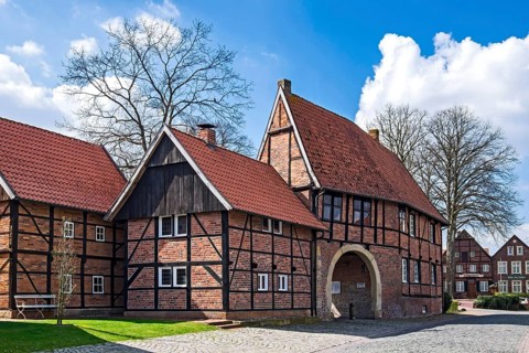 Hunnenpforte, the former gatehouse to Asbeck Abbey, Legden, Asbeck, Münsterland, North