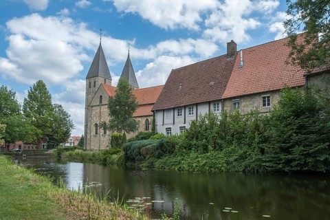 Langenhorst Abbey, church and abbey building, abbey district, Ochtrup, Münsterland, North
