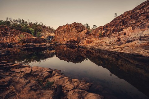 Sunrise Edith Falls in northern Australia, Australia