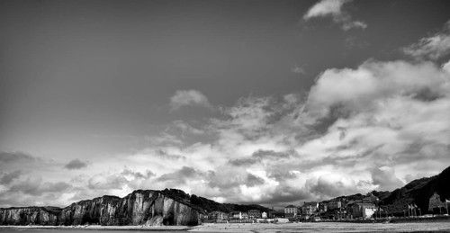 Cliff, cliffs, coastal landscape, rock formation, black and white, Yport, chalk cliffs, alabaster
