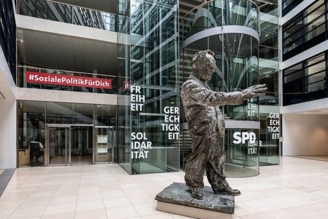 Statue of Willy Brandt in the Willy Brandt House, Berlin, Germany