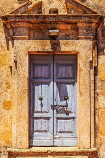Entrance portal of the Madonna di Monserrato church, near Porto Azzurro, Elba Island, Tuscan