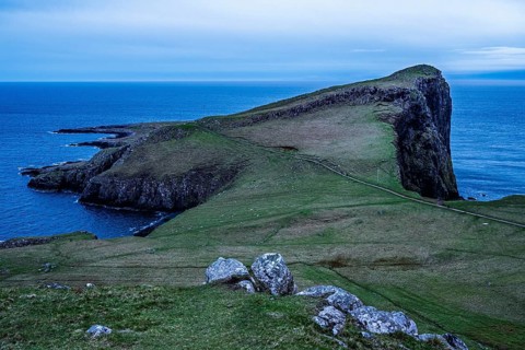 Cliffs over Neist Point Lighthouse, Isle of Skye, Scotland, UK