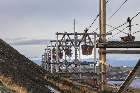 Historic coal cable car, Longyearbyen, Spitsbergen, Svalbard