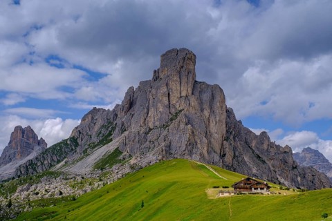Pass Giau, Ra Gusela mountain, Ampezzo Dolomites, Cadore, Veneto, Italy