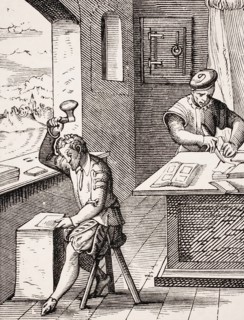 Gold beater. Reproduction of a woodcut from the 16th century by Jost Amman from the 19th century,