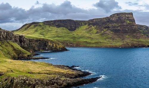 Cliffs over Neist Point Lighthouse, Isle of Skye, Scotland, UK