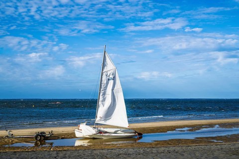 Marina and Beach in Arcachon, Gironde, France