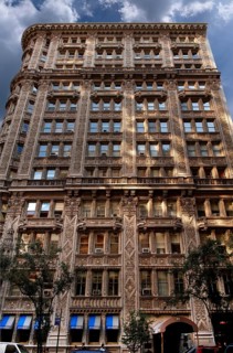 Decorative terracotta façade in French Renaissance style, New York City, USA