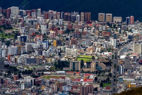 City of Quito, View from the Cruz Loma cable car station. Pichincha province, Ecuador, South