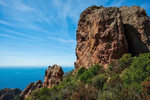 Panorama, Pic du Cap Roux, near Anthéor, Saint-Raphaël, Massif de l'Esterel, Esterel Mountains,
