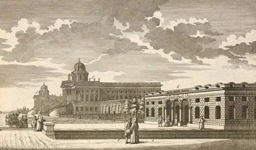 The royal palace near Potsdam, Germany, around 1880, digitally restored reproduction of a 19th