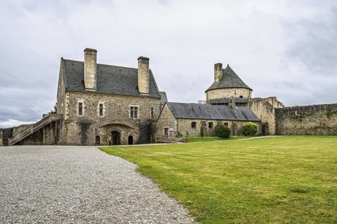 Castle ruin of Chateau de Saint-Sauveur-le-Vicomte, Manche, Normandy, France