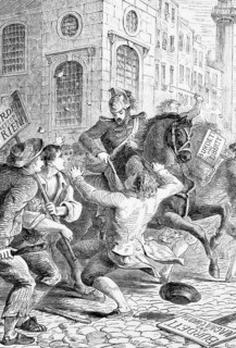 Riots following the arrest of Francis Burdett in 1810 for breach of parliamentary immunity when he