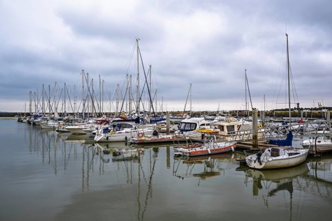Marina in Le Verdon-sur-Mer, Nouvelle-Aquitaine, Gironde, France