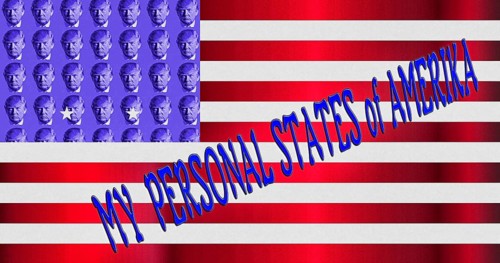 Symbolic image, Trump as owner of the USA, no more United States, democracy versus autocracy,