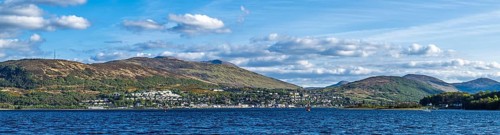 Ort William from Caol Beach, Corpach, Highland, Scotland, UK