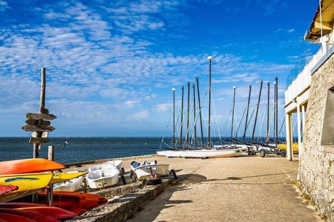 Marina and Beach in Arcachon, Gironde, France