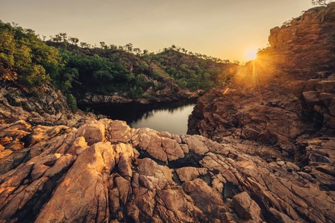 Sunrise Edith Falls in northern Australia, Australia