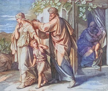 Biblical story, Hagar, an Egyptian slave who is given to Abraham as a woman and becomes the mother