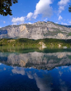 At Lago di Cavedine, behind Monte Casale, Sarca Valley, Trentino, Italy