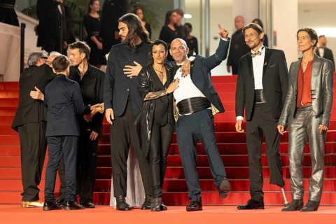 Cannes, France - 15.5.2024: Sergi López, Bruno Núñez, a güst, Óliver Laxe, Jade Oukid, Richard