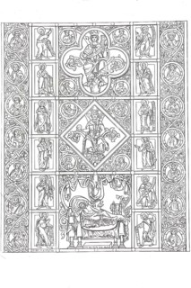 Ceiling from St Michael's Church in Hildesheim, Lower Saxony, Germany, Historical, digitally