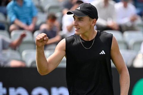 Justin Engel GER Cheers Emotion Gesture Gesture Tennis, ATP 250, BOSS Open 2025, Stuttgart,