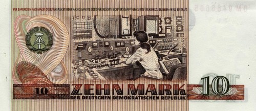 Banknote, banknote, 10 Deutsche Mark, GDR, reproduction of a historical banknote