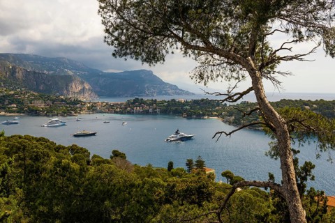 Panorama, View from Mont Boron, Saint-Jean-Cap-Ferrat, Cap Ferrat, Alpes Maritimes, Provence Alpes
