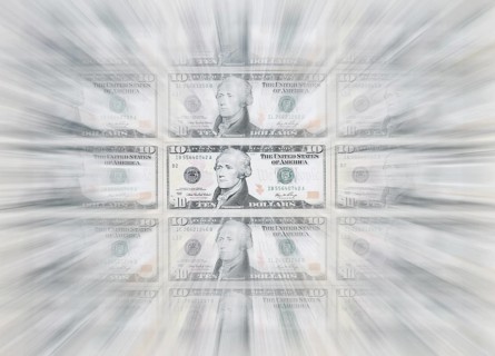 10 US dollar notes, 10 dollar banknotes, zoom effect