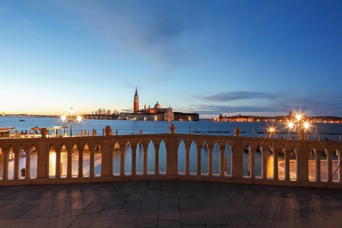 View from the Ponte della Paglia to the Isola di San Giorgio with San Giorgio Maggiore, Venice,