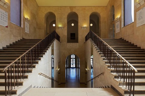 Staircase in the historic main building of RWTH Aachen University, Rheinisch Westfälische