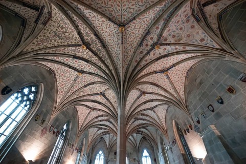Vaults in the summer refectory, early 14th century, remodelled in the 19th century, Bebenhausen