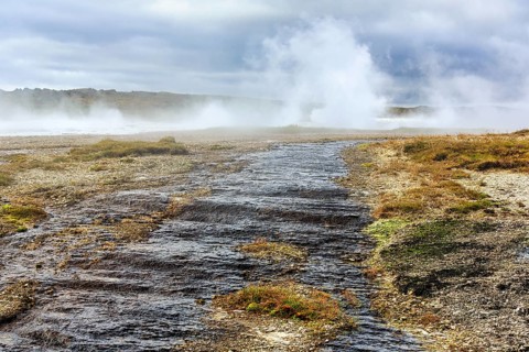 Sulphur vapour, Hveravellir geothermal area, Icelandic highlands, Suðurland, Sudurland, Iceland