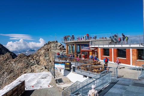 Panorama restaurant, on Piz Murtel, Corvatsch, Engadin, Graubünden, Switzerland