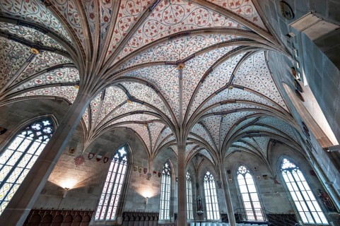 Vaults in the summer refectory, early 14th century, remodelled in the 19th century, Bebenhausen
