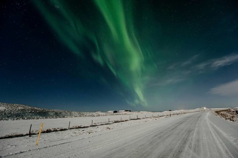 Northern Lights, Close to Vik, Ring Road, Mountains, Frost, Winter, Cold, Snow, Night, Iceland*
