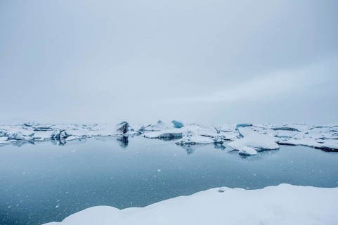 Jökulsarlon, icebergs, ice, glacial lake, Vatnajökull Glacier, winter, cloudy, snow, sunset,
