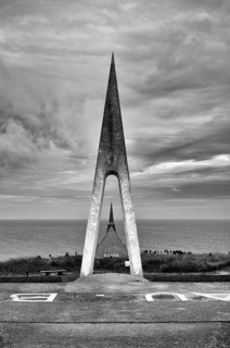 Monument in honour of the French aviators François Coli and Charles Nungesser, behind the church