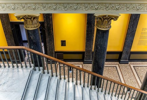 Interior design with paintings and exhibits in the Hamburger Kunsthalle, art museum am