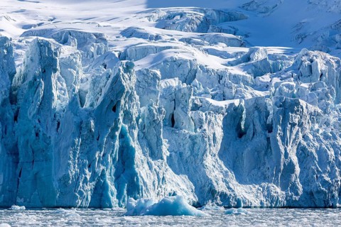 Glacier tongue, ice, break-off edge, sea, Fugelfjorden, Spitsbergen, Svalbard