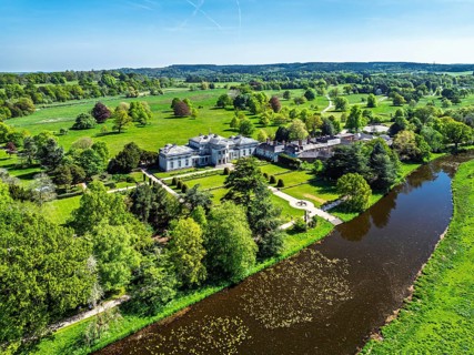Shugborough Estate from a drone, Great Haywood, Staffordshire, England, United Kingdom