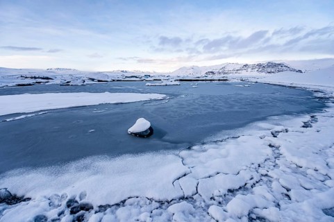Jökulsarlon, icebergs, ice, glacial lake, Vatnajökull Glacier, winter, snow, sunset, Iceland*