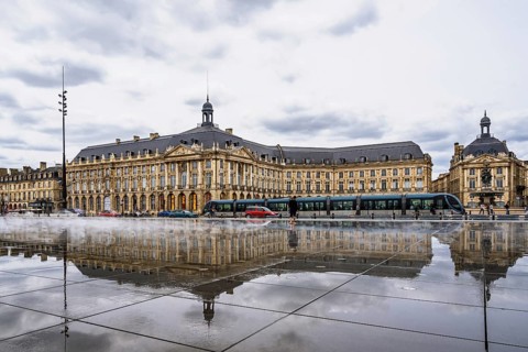 Miroir d'eau and Place de la Bourse, Bordeaux, Gironde, Nouvelle-Aquitaine, France