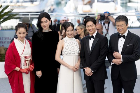 Cannes, France - 15.5.2024: Yo Yoshida, Camilla Aiko, Suzu Hirose, Kouhei Matsushita and Tomokazu