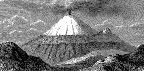 Smoking active volcano Cotopaxi in the national park of the same name, Andes Mountains, Saint